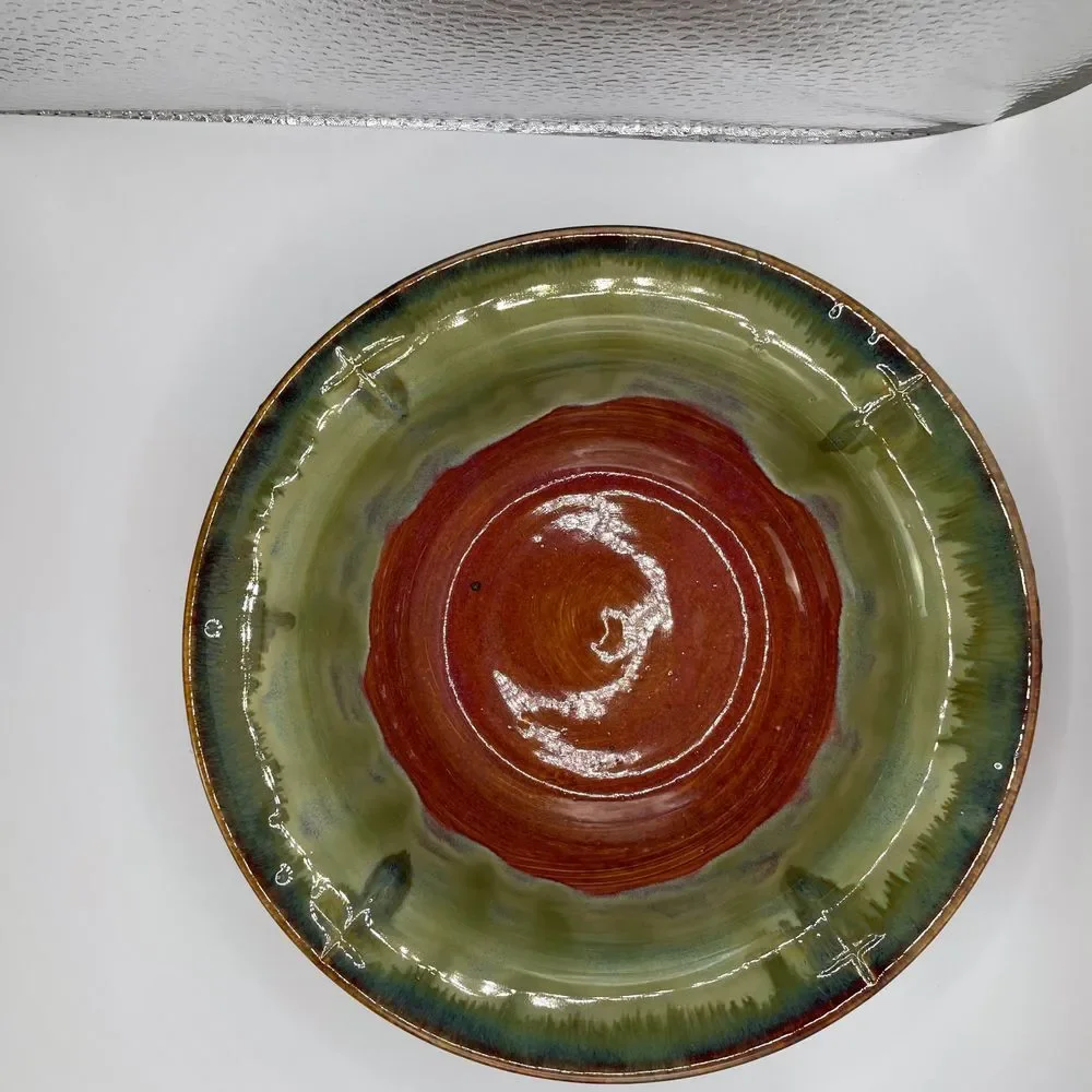 Studio Pottery Glazed Bowl‎ with Crosses
